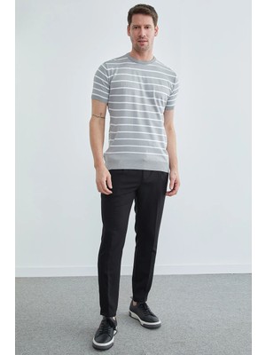 FullaModa Beli Bağcıklı Lastikli  Kumaş Pantolon