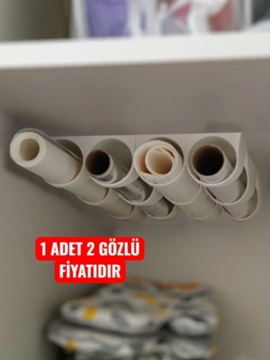 3dprototürk Mutfak Rulo Düzenleyici - 2 Hazneli Streç Film ve Folyo Saklama Askısı (Delmesiz Montaj)