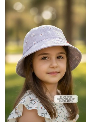 Aware Time Kitti Fötr Şapka Pamuklu Yapı ile Günlük Kullanım için 4-8 Yaş Kız Çocuklara Uygun