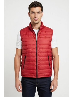 Hamitogulları Kırmızı Ray Dikişli Polarlı Yelek