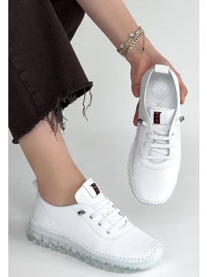 Mç Plus Jiten Beyaz Deri Bağcıklı Spor Ayakkabı