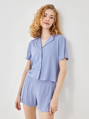 Lc Waikiki Yeni Sezon Gömlek Yaka Kadın Şortlu Pijama Takımı
