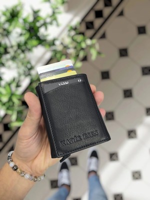 Visso Leather Visso 684 Hakiki Deri Kağıt Para Bölmeli Mekanizmalı Kartlık Cüzdan Çanta Kişiye Özel Ürün