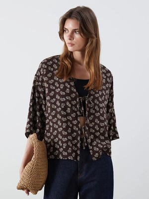 Lc Waikiki Yeni Sezon Şal Yaka Desenli Oversize Kadın Kimono