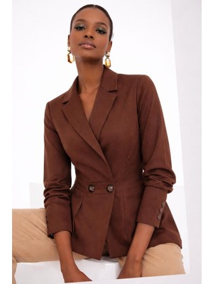 Aesco Kadın Düğme ve Blise Detay Arkası Lastikli Takım