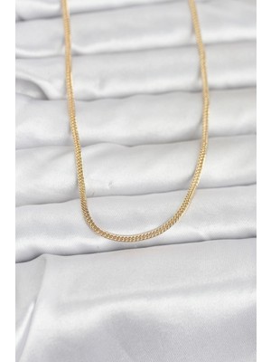 TE Dükkan cm 14K Gold Renk Dolgun Zincir Model 60 cm Kadın Kolye