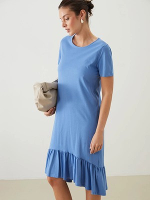 Lc Waikiki Yeni Sezon Bisiklet Yaka Fırfırlı Elbise