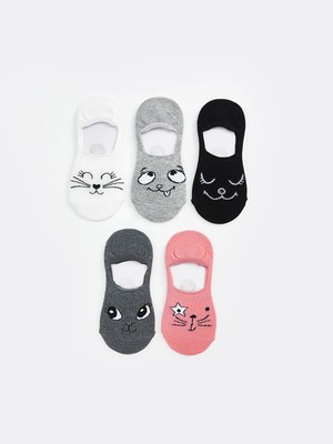 Lc Waikiki Yeni Sezon Desenli Kız Çocuk Babet Çorap 5'li