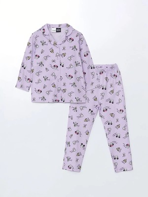 Lc Waikiki Yeni Sezon Gömlek Yaka Minnie Mouse Baskılı Kız Çocuk Pijama Takım