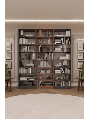 Asra Trend Lüks 24 Raf Ayarlanabilir Ev Ofis Kitaplık %100 MDF Dekoratif Kütüphane Kitaplık K29