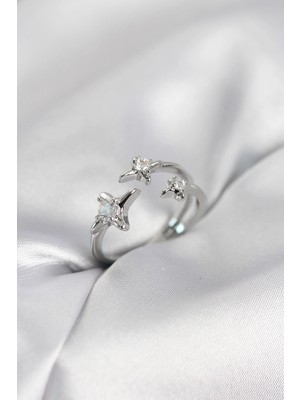 Lowell Home Minimal Kutup Yıldızı Model Gümüş Renk Kadın Yüzük