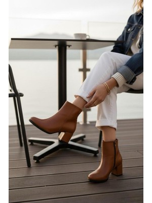 Marina Rosse Kadın Liva Düz Topuklu Kısa Bot