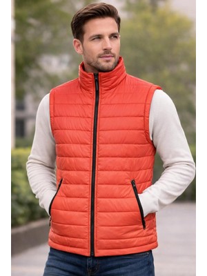 Hamitogulları Turuncu Ray Dikişli Polarlı Yelek