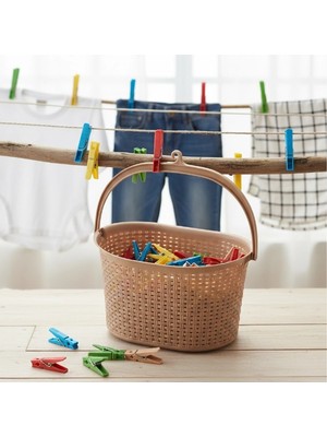 Lowell Home Hasır Görünümlü Mandal Sepeti
