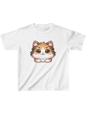 Luz&Pos Unisex Çocuk Baskılı T-Shirt - Beyaz