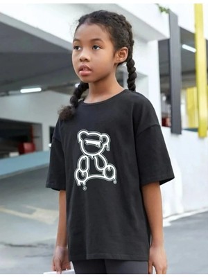 Luz&Pos Çocuk Unisex Baskılı T-Shirt - Siyah