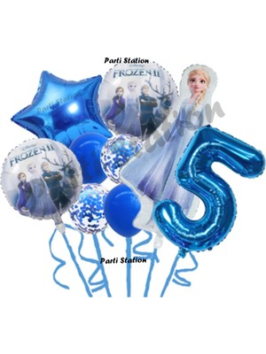 Parti Station Frozen Karlar Ülkesi Elsa Konsept 5 Yaş Doğum Günü Balon Set Frozen Elsa Temalı Balon Set