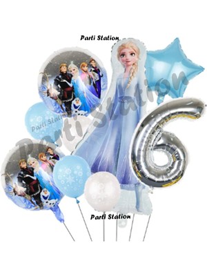 Parti Station Frozen Karlar Ülkesi Elsa Konsept 6 Yaş Doğum Günü Balon Set Elsa Karlar Ülkesi Temalı Balon Set