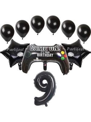 Parti Station Gamer Oyuncu Oyun Konsolu Yaş Folyo Balon Seti Gamer Oyuncu Playstation Konsept Doğum Günü