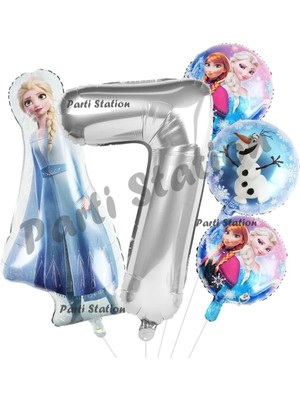 Parti Station Frozen Elsa Balon Set 7 Yaş Karlar Ülkesi Frozen Elsa Konsept Doğum Günü Parti Balon Set