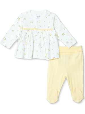 Bebetto Bebetto, Kız, Hırka-Patikli Alt, Çiçek Baskılı, Çıtçıtlı, Bloom, Bisiklet Yaka, Uzun Paça, Uzun Kol