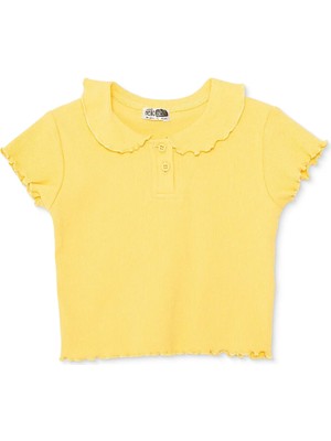 Hellobaby Hellobaby, Kız, Bluz, Düğmeli, Sun Flower, Bebe Yaka, Kısa Kol