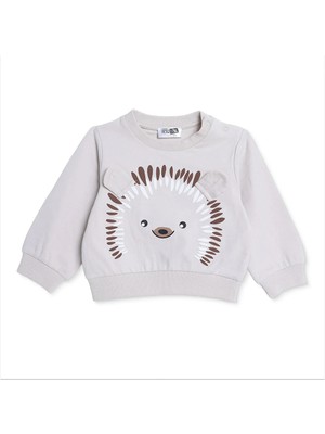 Hellobaby Hellobaby, Erkek, Sweatshirt, Hayvan Baskılı, Çıtçıtlı, Bisiklet Yaka, Uzun Kol