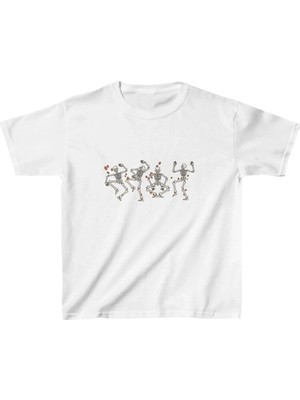 Luz&Pos Unisex Çocuk Baskılı T-Shirt - Beyaz