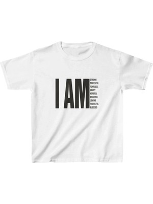 Luz&Pos Unisex Çocuk Baskılı T-Shirt - Beyaz