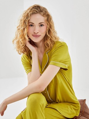 Lc Waikiki Yeni Sezon Gömlek Yaka Kadın Pijama Takımı