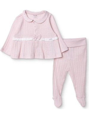 Bebetto Bebetto, Kız, Hırka-Patikli Alt, Fiyonk Baskılı, Sweet Princess, Gömlek Yaka, Uzun Paça, Uzun Kol