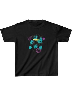 Luz&Pos Unisex Çocuk Baskılı T-Shirt - Siyah