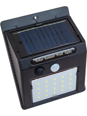Pazarcan PM-4528 Solar Sensörlü Duvar Tipi 20 Ledli Beyaz LED Aplik