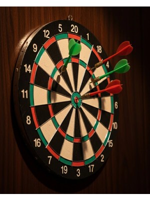 Eco Lounge Kaliteli Ahşap 15 Inç Dart Tahtası Kolay Montajlı 4 Ok