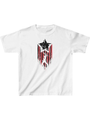 Luz&Pos Unisex Çocuk Baskılı T-Shirt - Beyaz