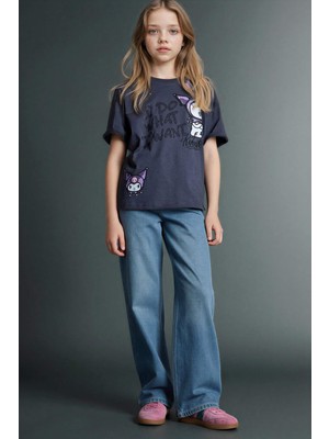 DeFacto Straight Wide Jean Pantolon Kız Çocuk G4654A826SM
