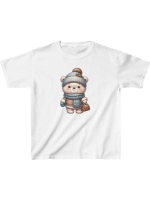 Luz&Pos Unisex Çocuk Baskılı T-Shirt - Beyaz