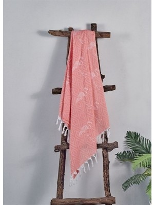 Denizli Concept Flamingo Peştemal Karde Pamuk 100x180 cm Somon Renkli Modern Tasarım