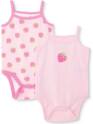Hellobaby Hellobaby, Kız, 2li Ip Askılı Body, Meyve Baskılı, Çıtçıtlı, Bisiklet Yaka, Kısa Kol