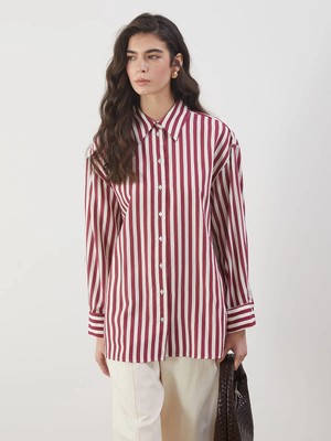 Lc Waikiki Yeni Sezon Çizgili Kadın Gömlek Tunik