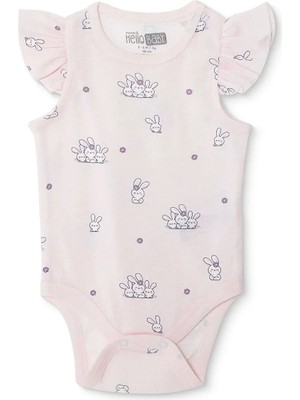 Hellobaby Hellobaby Kız Bebek Atlet Body Çıtçıtlı Bisiklet Yaka Atlet