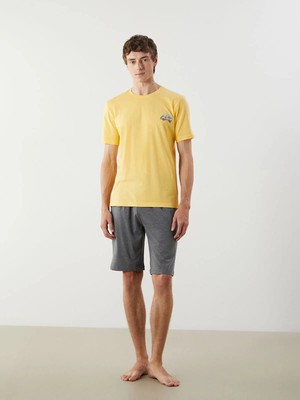 Lc Waikiki Yeni Sezon Standart Kalıp Snoopy Baskılı Erkek Şortlu Pijama Takımı