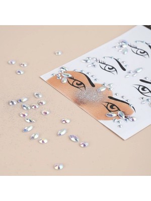 Eco Lounge Gümüş Taşlı Makyaj Yüz Süsü