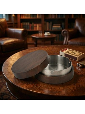 Eco Lounge Kahverengi Bambu Kapaklı Küllük