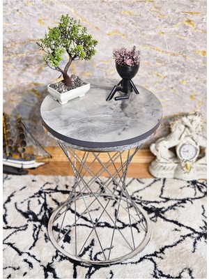 Sevinç Mobilya Krom Boyalı Pota Sehpa-Sehpa-Ahşap Sehpa-Metal Sehpa-Sunta Sehpa-Tek Sehpa-Zihon Sehpa