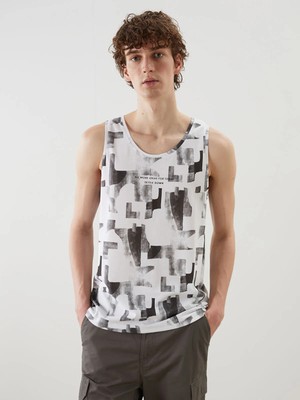 Lc Waikiki Yeni Sezon Bisiklet Yaka Baskılı Erkek Kolsuz Tişört