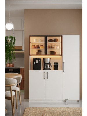 AVM Park Kent Kahve Köşesi Cam Kapaklı Airfry Kiler Dolabı + Tek Kapaklı Erzak Dolabı