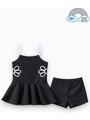 My Kids Wear Kız Çocuk Nakış Detaylı Garson Boy Mayo 5-14 Yaş 12586