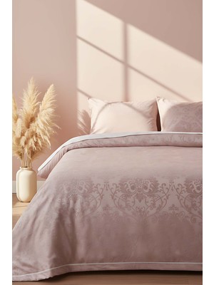 Allegra Pudra Çift Kişilik Yatak Örtüsü Seti