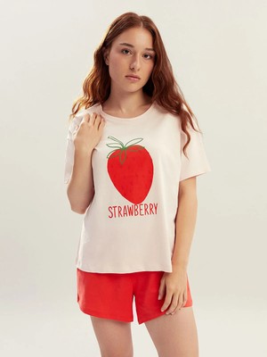 Lc Waikiki Yeni Sezon Petite Baskılı Kadın Şortlu Pijama Takımı